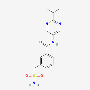 molecular formula C15H18N4O3S B6717171 N-(2-propan-2-ylpyrimidin-5-yl)-3-(sulfamoylmethyl)benzamide 