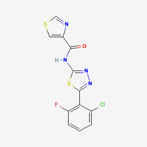 molecular formula C12H6ClFN4OS2 B6717190 N-[5-(2-chloro-6-fluorophenyl)-1,3,4-thiadiazol-2-yl]-1,3-thiazole-4-carboxamide 
