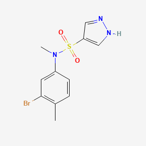 molecular formula C11H12BrN3O2S B6717216 N-(3-bromo-4-methylphenyl)-N-methyl-1H-pyrazole-4-sulfonamide 