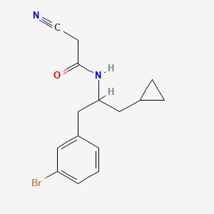 molecular formula C15H17BrN2O B6717241 N-[1-(3-bromophenyl)-3-cyclopropylpropan-2-yl]-2-cyanoacetamide 