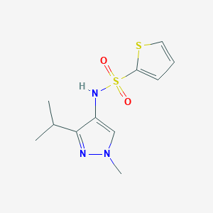 molecular formula C11H15N3O2S2 B6717254 N-(1-methyl-3-propan-2-ylpyrazol-4-yl)thiophene-2-sulfonamide 