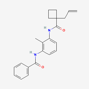 molecular formula C22H24N2O2 B6717276 N-[2-methyl-3-[(1-prop-2-enylcyclobutanecarbonyl)amino]phenyl]benzamide 