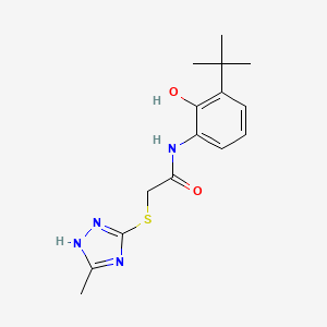 molecular formula C15H20N4O2S B6717329 N-(3-tert-butyl-2-hydroxyphenyl)-2-[(5-methyl-1H-1,2,4-triazol-3-yl)sulfanyl]acetamide 