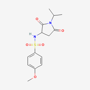 molecular formula C14H18N2O5S B6717425 N-(2,5-dioxo-1-propan-2-ylpyrrolidin-3-yl)-4-methoxybenzenesulfonamide 