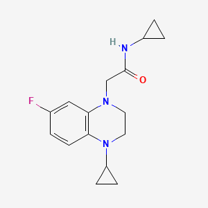 molecular formula C16H20FN3O B6717433 N-cyclopropyl-2-(4-cyclopropyl-7-fluoro-2,3-dihydroquinoxalin-1-yl)acetamide 