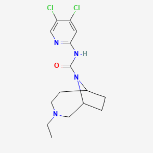 molecular formula C15H20Cl2N4O B6717571 N-(4,5-dichloropyridin-2-yl)-3-ethyl-3,9-diazabicyclo[4.2.1]nonane-9-carboxamide 