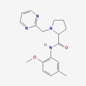 molecular formula C18H22N4O2 B6717573 N-(2-methoxy-5-methylphenyl)-1-(pyrimidin-2-ylmethyl)pyrrolidine-2-carboxamide 