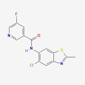 molecular formula C14H9ClFN3OS B6717592 N-(5-chloro-2-methyl-1,3-benzothiazol-6-yl)-5-fluoropyridine-3-carboxamide 