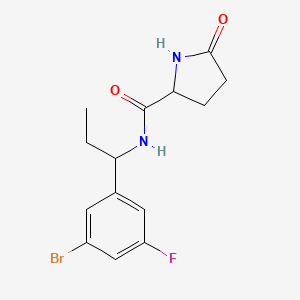 molecular formula C14H16BrFN2O2 B6717638 N-[1-(3-bromo-5-fluorophenyl)propyl]-5-oxopyrrolidine-2-carboxamide 