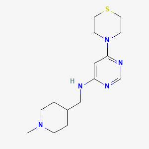molecular formula C15H25N5S B6717639 N-[(1-methylpiperidin-4-yl)methyl]-6-thiomorpholin-4-ylpyrimidin-4-amine 