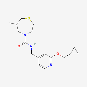 molecular formula C17H25N3O2S B6717697 N-[[2-(cyclopropylmethoxy)pyridin-4-yl]methyl]-6-methyl-1,4-thiazepane-4-carboxamide 