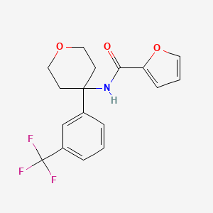 molecular formula C17H16F3NO3 B6717719 N-[4-[3-(trifluoromethyl)phenyl]oxan-4-yl]furan-2-carboxamide 