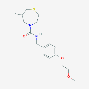 molecular formula C17H26N2O3S B6717771 N-[[4-(2-methoxyethoxy)phenyl]methyl]-6-methyl-1,4-thiazepane-4-carboxamide 
