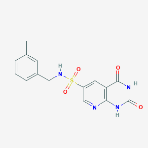 molecular formula C15H14N4O4S B6717789 N-[(3-methylphenyl)methyl]-2,4-dioxo-1H-pyrido[2,3-d]pyrimidine-6-sulfonamide 