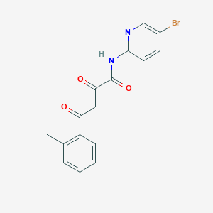 molecular formula C17H15BrN2O3 B067178 Benzenebutanamide, N-(5-bromo-2-pyridinyl)-2,4-dimethyl-alpha,gamma-dioxo- CAS No. 180537-72-8