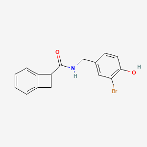 molecular formula C16H14BrNO2 B6717826 N-[(3-bromo-4-hydroxyphenyl)methyl]bicyclo[4.2.0]octa-1,3,5-triene-7-carboxamide 