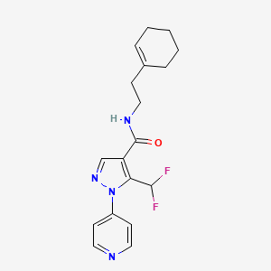 molecular formula C18H20F2N4O B6717894 N-[2-(cyclohexen-1-yl)ethyl]-5-(difluoromethyl)-1-pyridin-4-ylpyrazole-4-carboxamide 