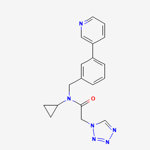 molecular formula C18H18N6O B6717923 N-cyclopropyl-N-[(3-pyridin-3-ylphenyl)methyl]-2-(tetrazol-1-yl)acetamide 