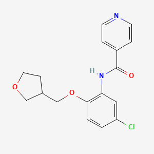 molecular formula C17H17ClN2O3 B6717981 N-[5-chloro-2-(oxolan-3-ylmethoxy)phenyl]pyridine-4-carboxamide 