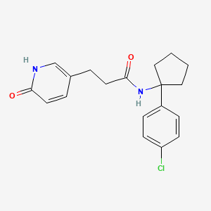 molecular formula C19H21ClN2O2 B6718031 N-[1-(4-chlorophenyl)cyclopentyl]-3-(6-oxo-1H-pyridin-3-yl)propanamide 