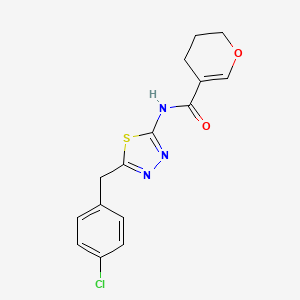 molecular formula C15H14ClN3O2S B6718038 N-[5-[(4-chlorophenyl)methyl]-1,3,4-thiadiazol-2-yl]-3,4-dihydro-2H-pyran-5-carboxamide 