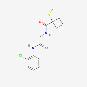 molecular formula C15H19ClN2O2S B6718049 N-[2-(2-chloro-4-methylanilino)-2-oxoethyl]-1-methylsulfanylcyclobutane-1-carboxamide 