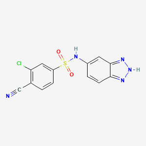 molecular formula C13H8ClN5O2S B6718061 N-(2H-benzotriazol-5-yl)-3-chloro-4-cyanobenzenesulfonamide 