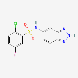 molecular formula C12H8ClFN4O2S B6718068 N-(2H-benzotriazol-5-yl)-2-chloro-5-fluorobenzenesulfonamide 