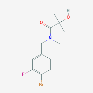 molecular formula C12H15BrFNO2 B6718145 N-[(4-bromo-3-fluorophenyl)methyl]-2-hydroxy-N,2-dimethylpropanamide 