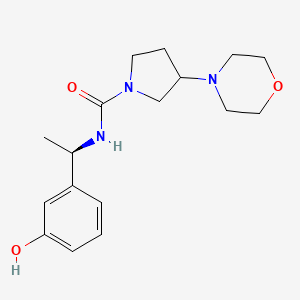 molecular formula C17H25N3O3 B6718226 N-[(1R)-1-(3-hydroxyphenyl)ethyl]-3-morpholin-4-ylpyrrolidine-1-carboxamide 