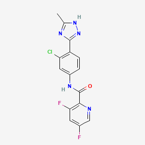 molecular formula C15H10ClF2N5O B6718233 N-[3-chloro-4-(5-methyl-1H-1,2,4-triazol-3-yl)phenyl]-3,5-difluoropyridine-2-carboxamide 