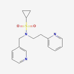 molecular formula C16H19N3O2S B6718271 N-(2-pyridin-2-ylethyl)-N-(pyridin-3-ylmethyl)cyclopropanesulfonamide 