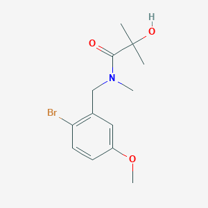 molecular formula C13H18BrNO3 B6718287 N-[(2-bromo-5-methoxyphenyl)methyl]-2-hydroxy-N,2-dimethylpropanamide 