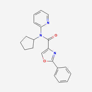 molecular formula C20H19N3O2 B6718302 N-cyclopentyl-2-phenyl-N-pyridin-2-yl-1,3-oxazole-4-carboxamide 