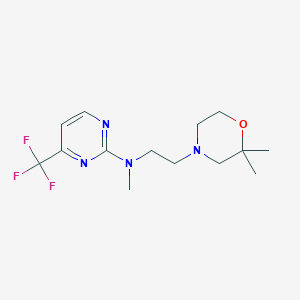 molecular formula C14H21F3N4O B6718386 N-[2-(2,2-dimethylmorpholin-4-yl)ethyl]-N-methyl-4-(trifluoromethyl)pyrimidin-2-amine 