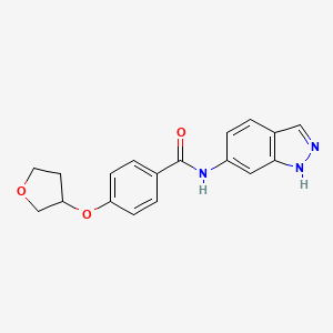 molecular formula C18H17N3O3 B6718419 N-(1H-indazol-6-yl)-4-(oxolan-3-yloxy)benzamide 