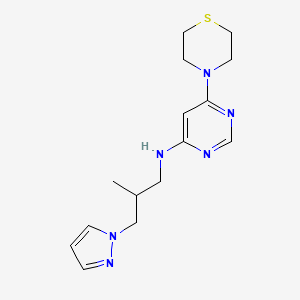 molecular formula C15H22N6S B6718548 N-(2-methyl-3-pyrazol-1-ylpropyl)-6-thiomorpholin-4-ylpyrimidin-4-amine 
