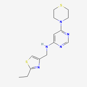 molecular formula C14H19N5S2 B6718567 N-[(2-ethyl-1,3-thiazol-4-yl)methyl]-6-thiomorpholin-4-ylpyrimidin-4-amine 