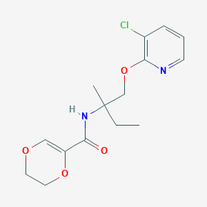 molecular formula C15H19ClN2O4 B6718631 N-[1-(3-chloropyridin-2-yl)oxy-2-methylbutan-2-yl]-2,3-dihydro-1,4-dioxine-5-carboxamide 