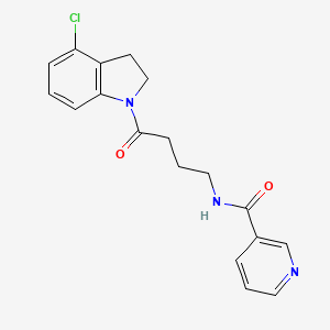 molecular formula C18H18ClN3O2 B6718638 N-[4-(4-chloro-2,3-dihydroindol-1-yl)-4-oxobutyl]pyridine-3-carboxamide 