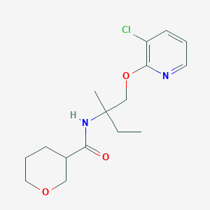 molecular formula C16H23ClN2O3 B6718665 N-[1-(3-chloropyridin-2-yl)oxy-2-methylbutan-2-yl]oxane-3-carboxamide 