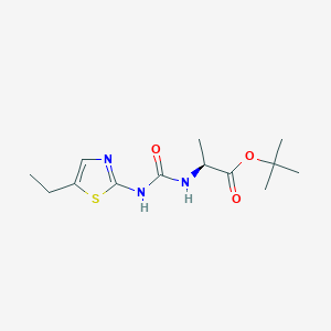 molecular formula C13H21N3O3S B6718666 tert-butyl (2S)-2-[(5-ethyl-1,3-thiazol-2-yl)carbamoylamino]propanoate 