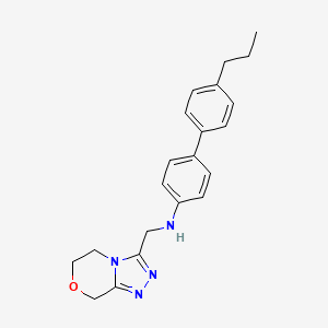 molecular formula C21H24N4O B6718681 N-(6,8-dihydro-5H-[1,2,4]triazolo[3,4-c][1,4]oxazin-3-ylmethyl)-4-(4-propylphenyl)aniline 