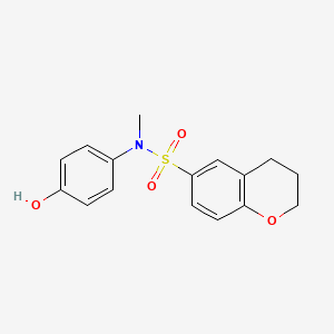 molecular formula C16H17NO4S B6718699 N-(4-hydroxyphenyl)-N-methyl-3,4-dihydro-2H-chromene-6-sulfonamide 