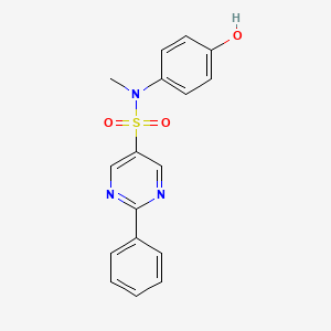 molecular formula C17H15N3O3S B6718704 N-(4-hydroxyphenyl)-N-methyl-2-phenylpyrimidine-5-sulfonamide 