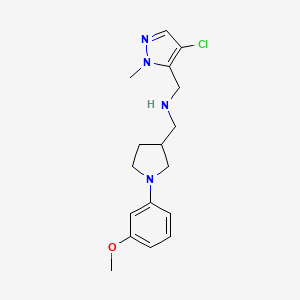 molecular formula C17H23ClN4O B6718790 N-[(4-chloro-2-methylpyrazol-3-yl)methyl]-1-[1-(3-methoxyphenyl)pyrrolidin-3-yl]methanamine 
