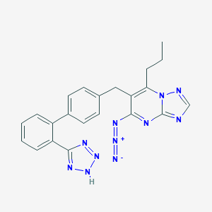 molecular formula C22H19N11 B067188 (1,2,4)Triazolo(1,5-a)pyrimidine, 5-azido-7-propyl-6-((2'-(1H-tetrazol-5-yl)(1,1'-biphenyl)-4-yl)methyl)- CAS No. 168152-71-4