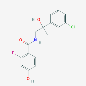 molecular formula C16H15ClFNO3 B6718827 N-[2-(3-chlorophenyl)-2-hydroxypropyl]-2-fluoro-4-hydroxybenzamide 