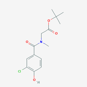 molecular formula C14H18ClNO4 B6718831 Tert-butyl 2-[(3-chloro-4-hydroxybenzoyl)-methylamino]acetate 