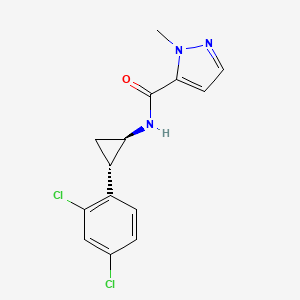 molecular formula C14H13Cl2N3O B6718902 N-[(1R,2S)-2-(2,4-dichlorophenyl)cyclopropyl]-2-methylpyrazole-3-carboxamide 
